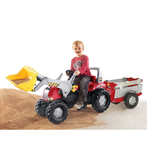 Детский Трактор с педалями Rolly Toys rollyJunior RT с прицепом и ковшом (3-8 лет) 811397