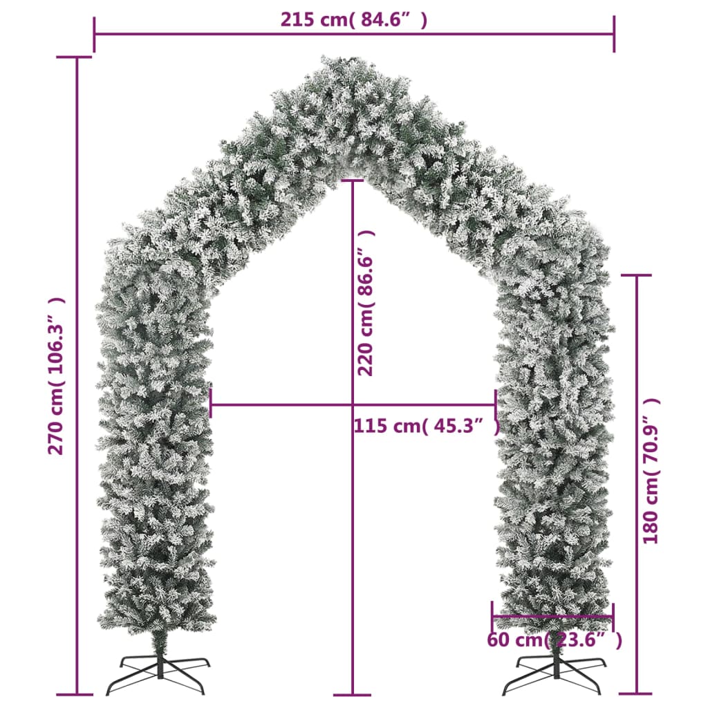 Ziemassvētku Arka Ar Skujām, Sniegota, 270 Cm Vidaxl