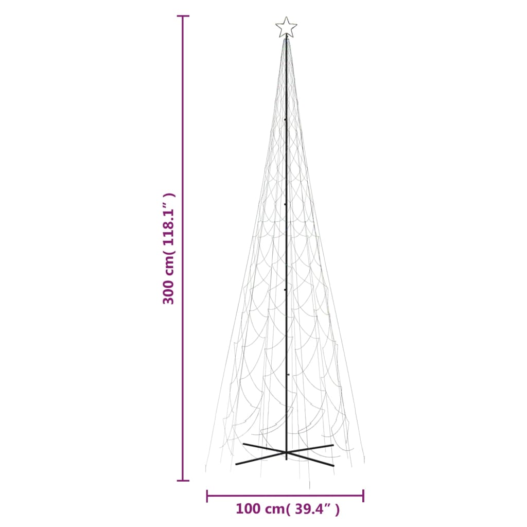 Ziemassvētku Egle, 3000 Krāsainas Led Lampiņas, 230X800 Cm Vidaxl