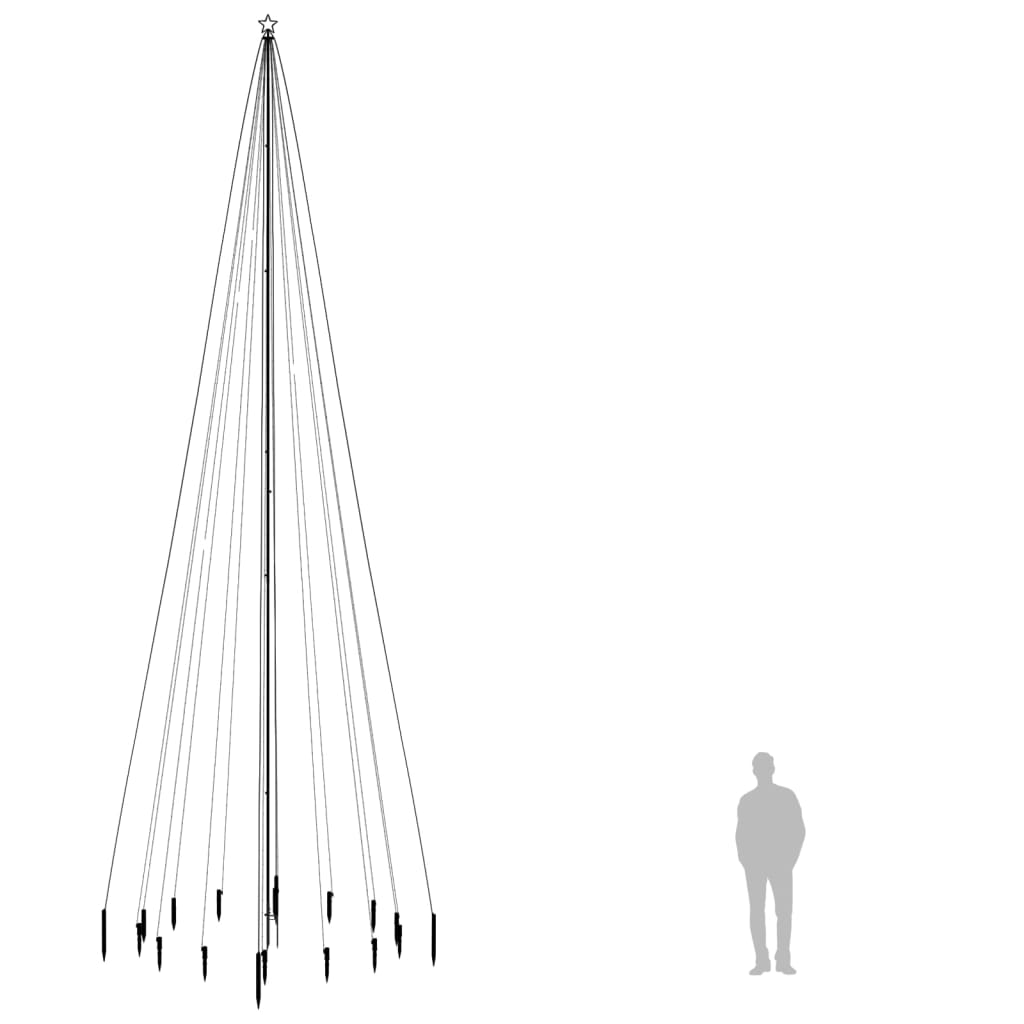 Ziemassvētku Egle Ar Pīķi, 1134 Krāsainas Led Lampiņas, 800 Cm Vidaxl