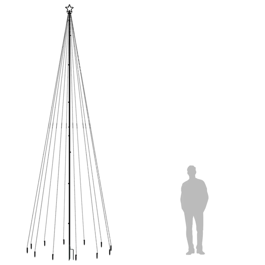 Ziemassvētku Egle Ar Pīķi, 732 Krāsainas Led Lampiņas, 500 Cm Vidaxl