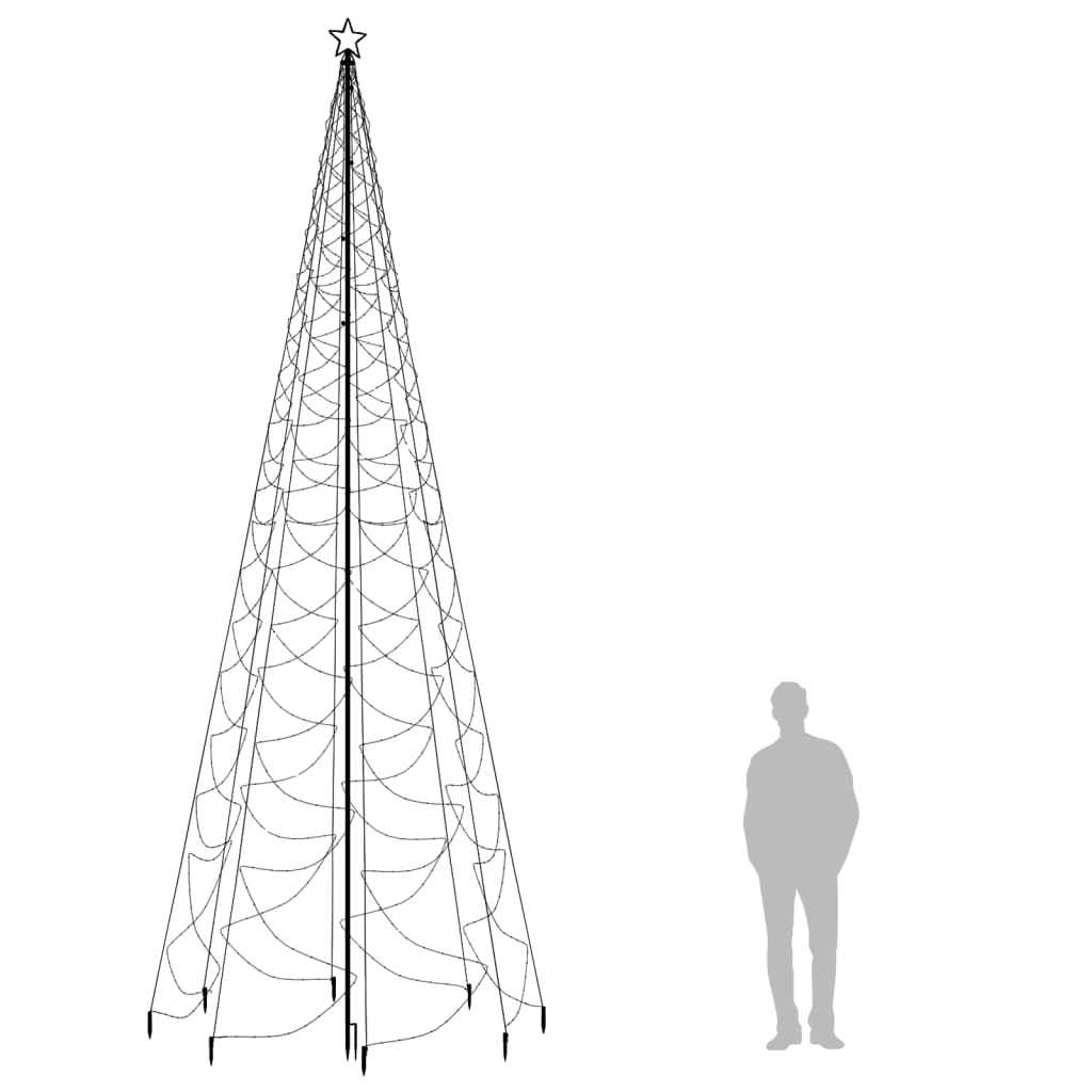 Ziemassvētku Eglīte Ar Metāla Kātu, 1400 Krāsainas Led, 5 M Vidaxl