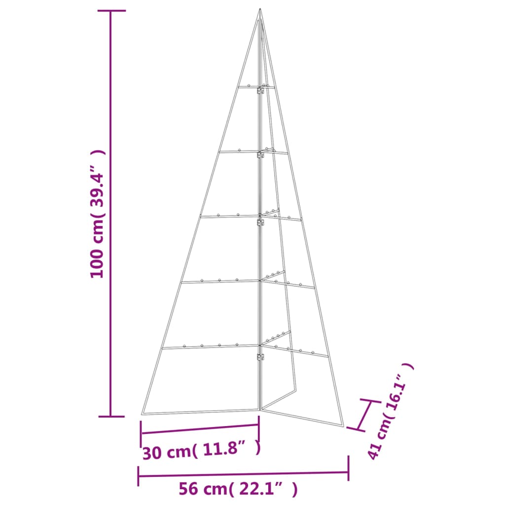 Ziemassvētku Eglīte, Metāls, Koka Pamatne, Melna, 100 Cm Vidaxl