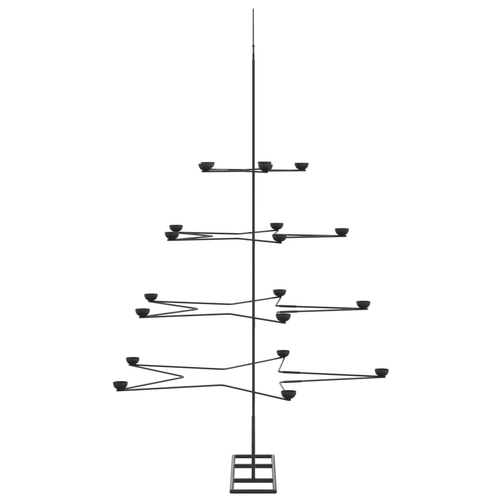 Ziemassvētku Eglīte, Metāls, Koka Pamatne, Melna, 140 Cm Vidaxl