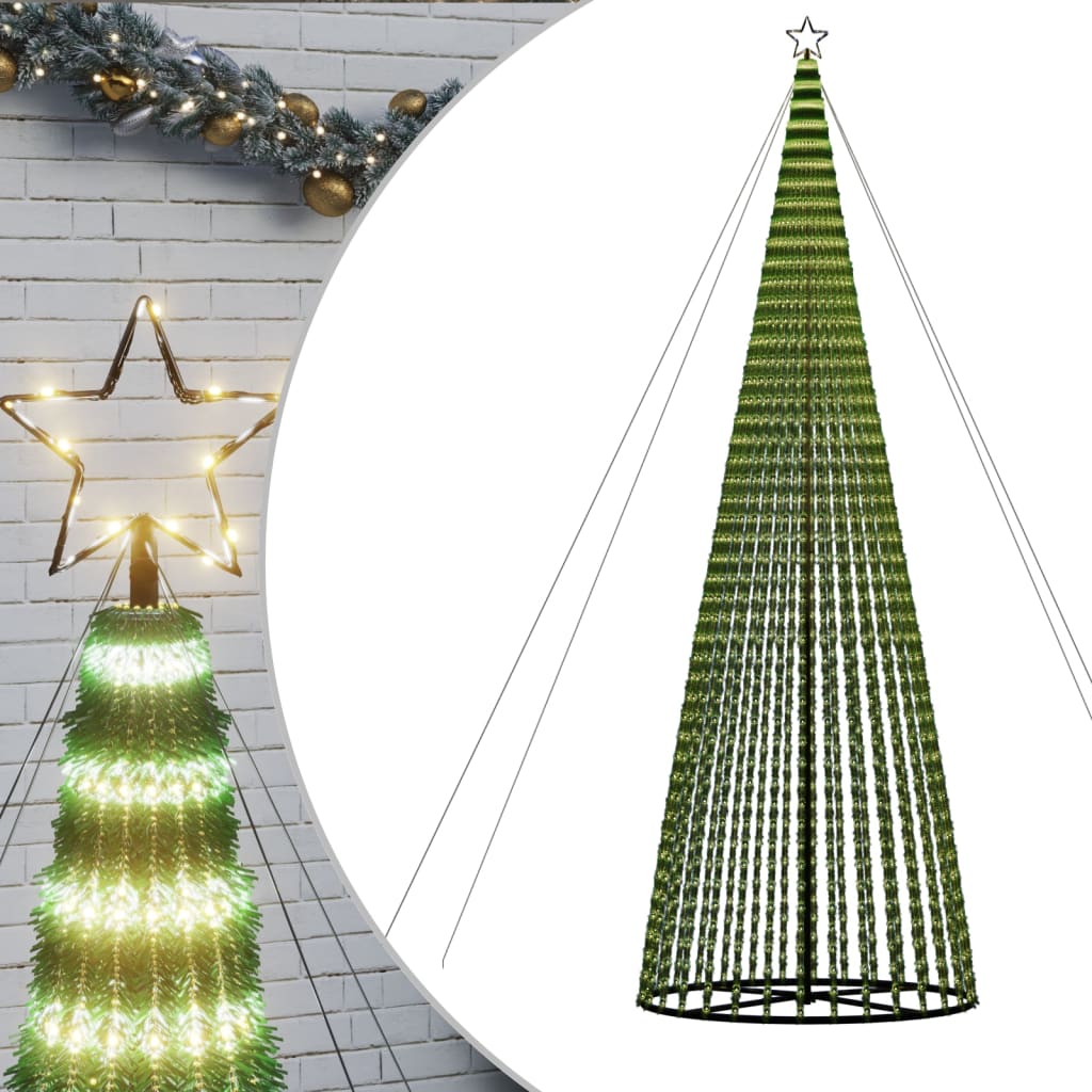 Ziemassvētku Eglītes Dekorācija, 1544 Led, Silti Baltas, 500 Cm Vidaxl