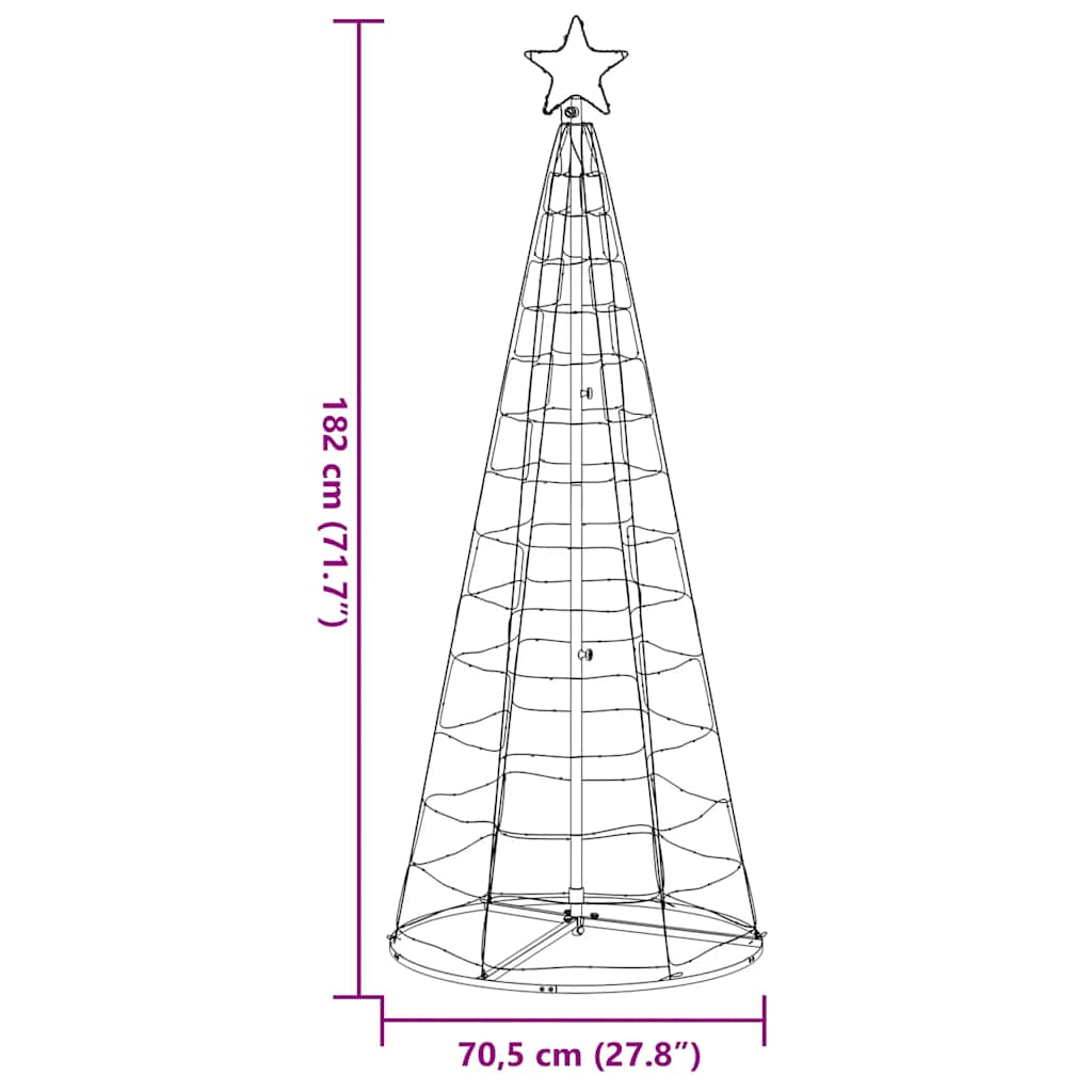 Ziemassvētku Eglītes Dekorācija, 200 Led, Silti Baltas, 182 Cm Vidaxl