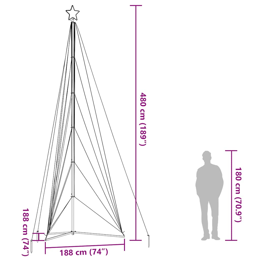 Ziemassvētku Eglītes Gaisma 861 Led Auksti Balts 480 Cm Vidaxl