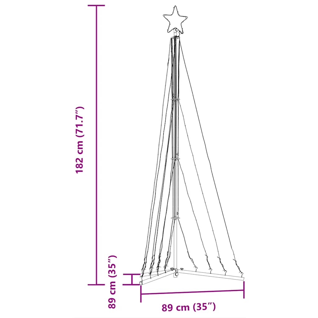 Ziemassvētku Eglītes Gaismiņas, 339 Led, Silti Baltas, 182 Cm Vidaxl