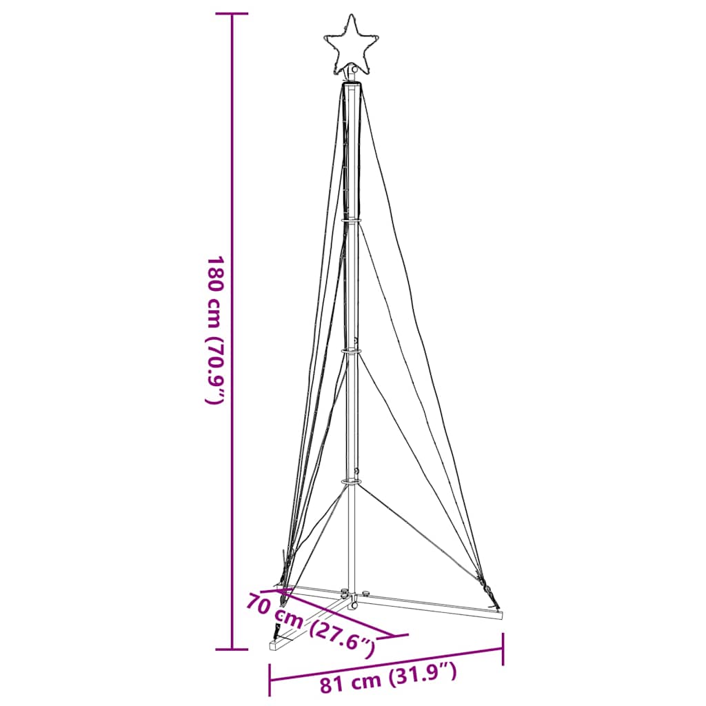 Ziemassvētku Eglītes Gaismiņas, 363 Led, Silti Baltas, 180 Cm Vidaxl