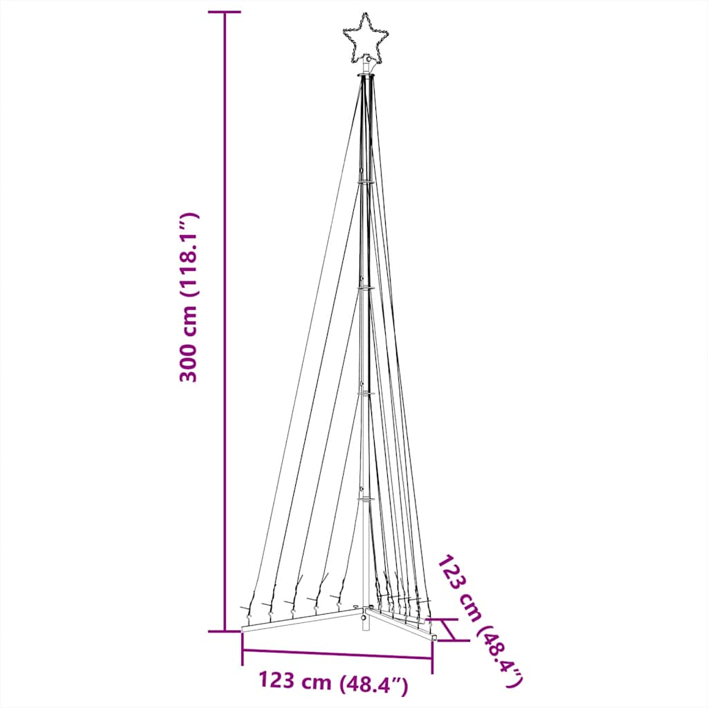 Ziemassvētku Eglītes Gaismiņas, 495 Led, Krāsainas, 300 Cm Vidaxl