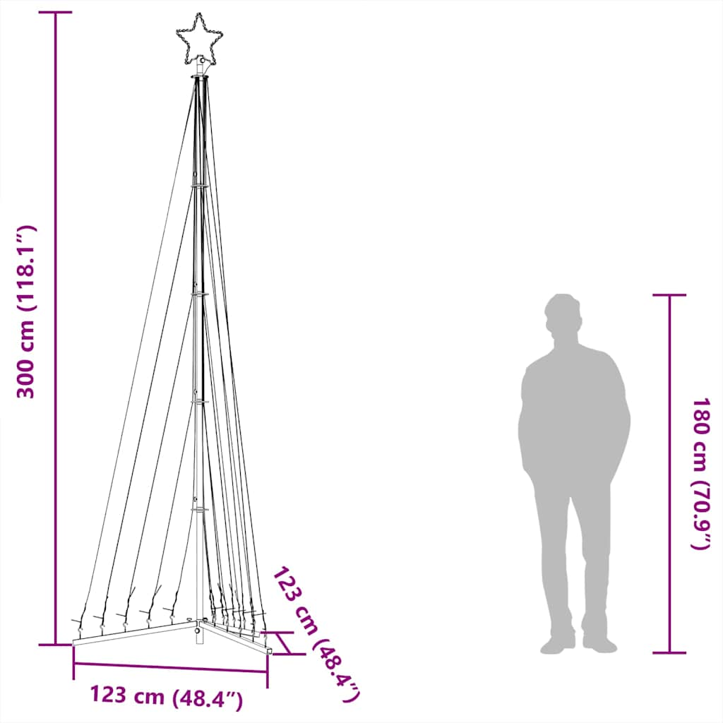 Ziemassvētku Eglītes Gaismiņas, 495 Led, Krāsainas, 300 Cm Vidaxl