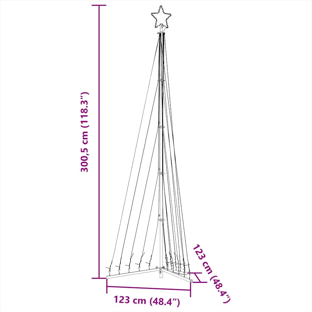 Ziemassvētku Eglītes Gaismiņas, 495 Led, Vēsi Baltas, 300 Cm Vidaxl