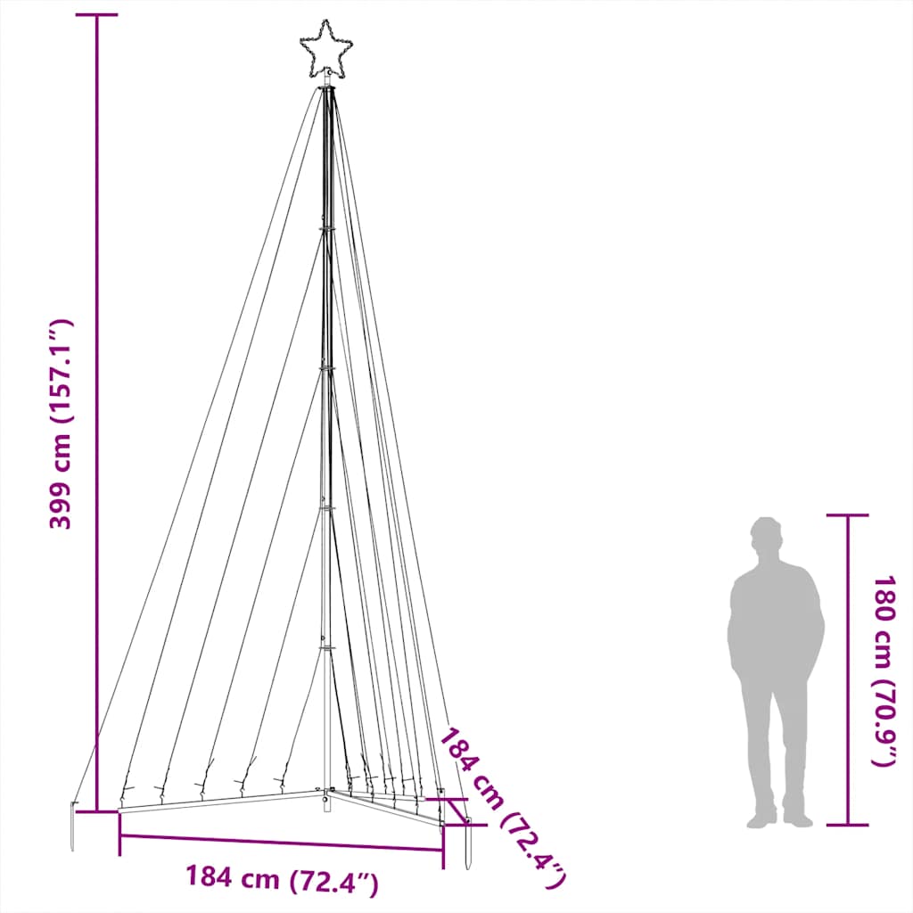 Ziemassvētku Eglītes Gaismiņas, 570 Led, Zilas, 400 Cm Vidaxl