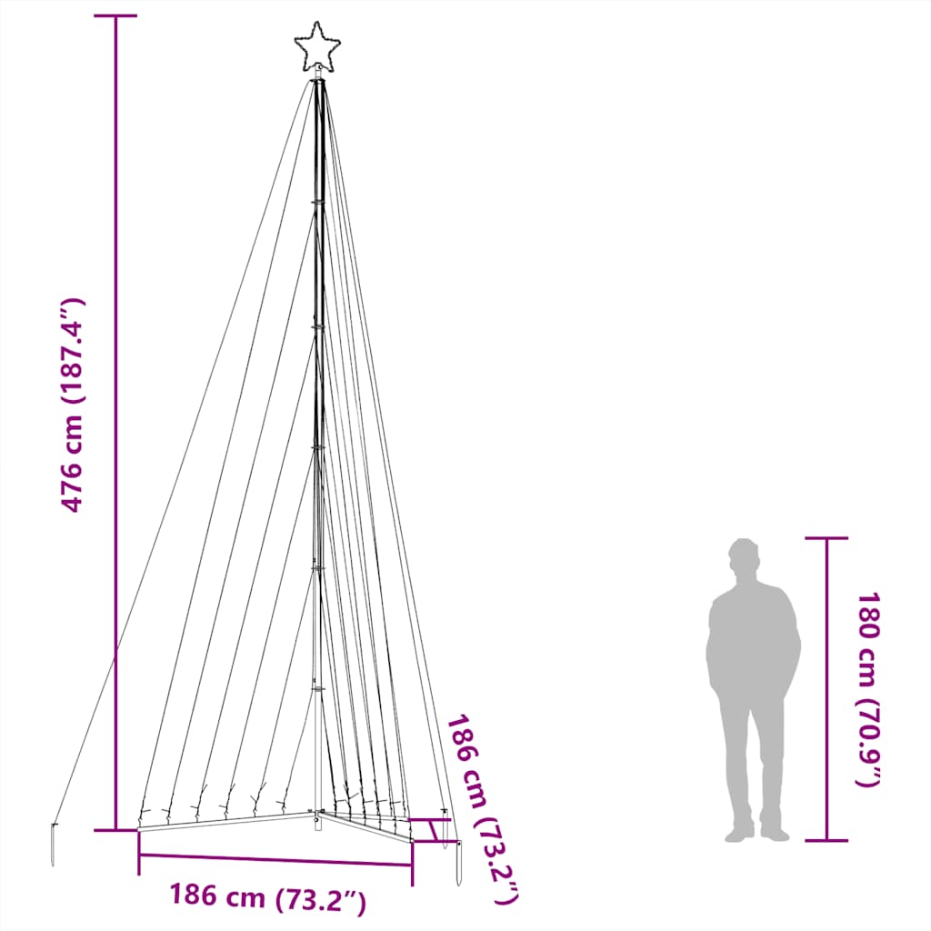 Ziemassvētku Eglītes Gaismiņas, 789 Led, Silti Baltas, 480 Cm Vidaxl