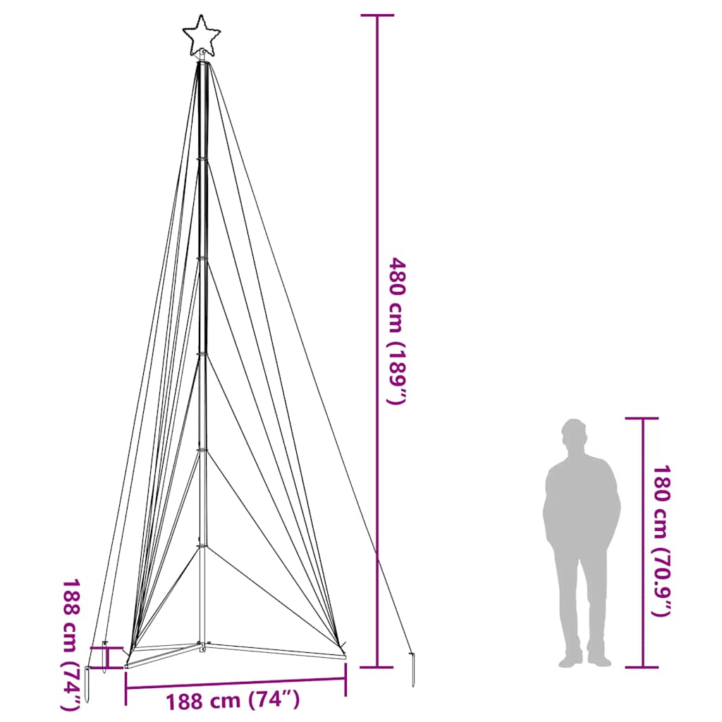 Ziemassvētku Eglītes Gaismiņas, 861 Led, Silti Baltas, 480 Cm Vidaxl