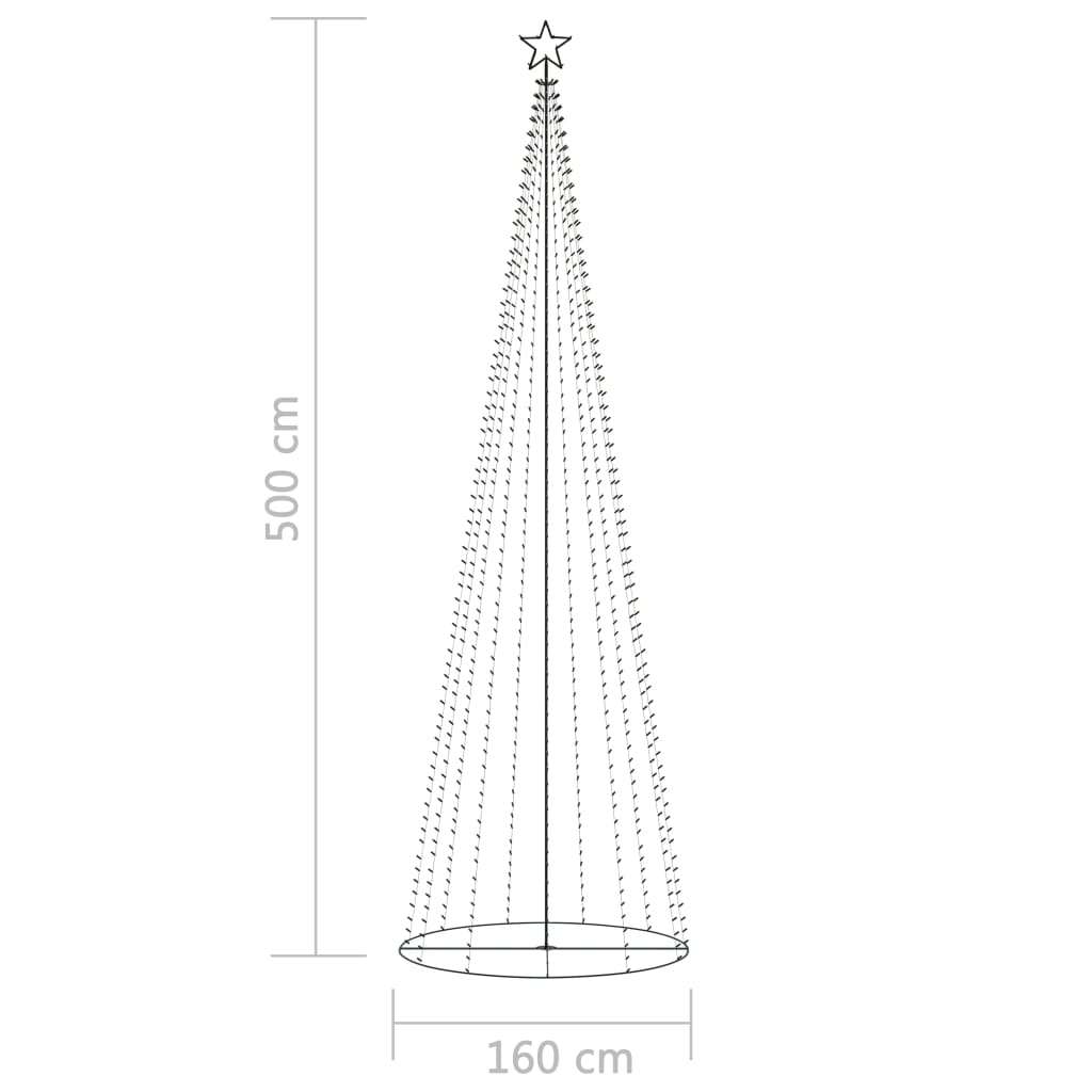 Ziemassvētku Koks, 752 Krāsainas Led Lampiņas, 160X500 Cm Vidaxl