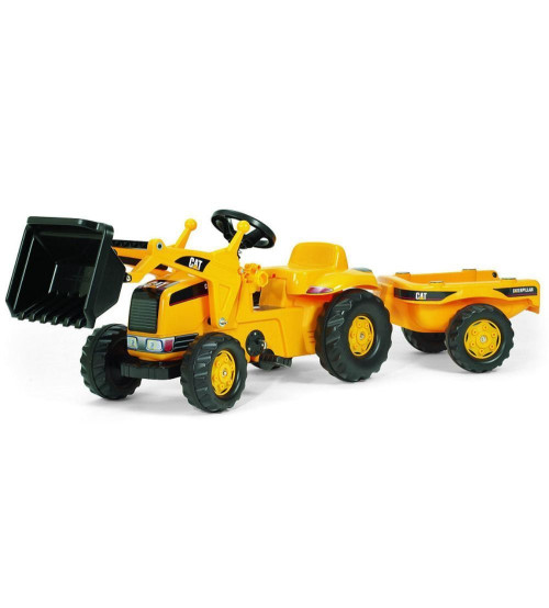 Traktors Bērniem ar pedāļiem ar kausu un piekabi Rolly Toys Rolly Kid CAT (2,5-5 gadiem) 023288