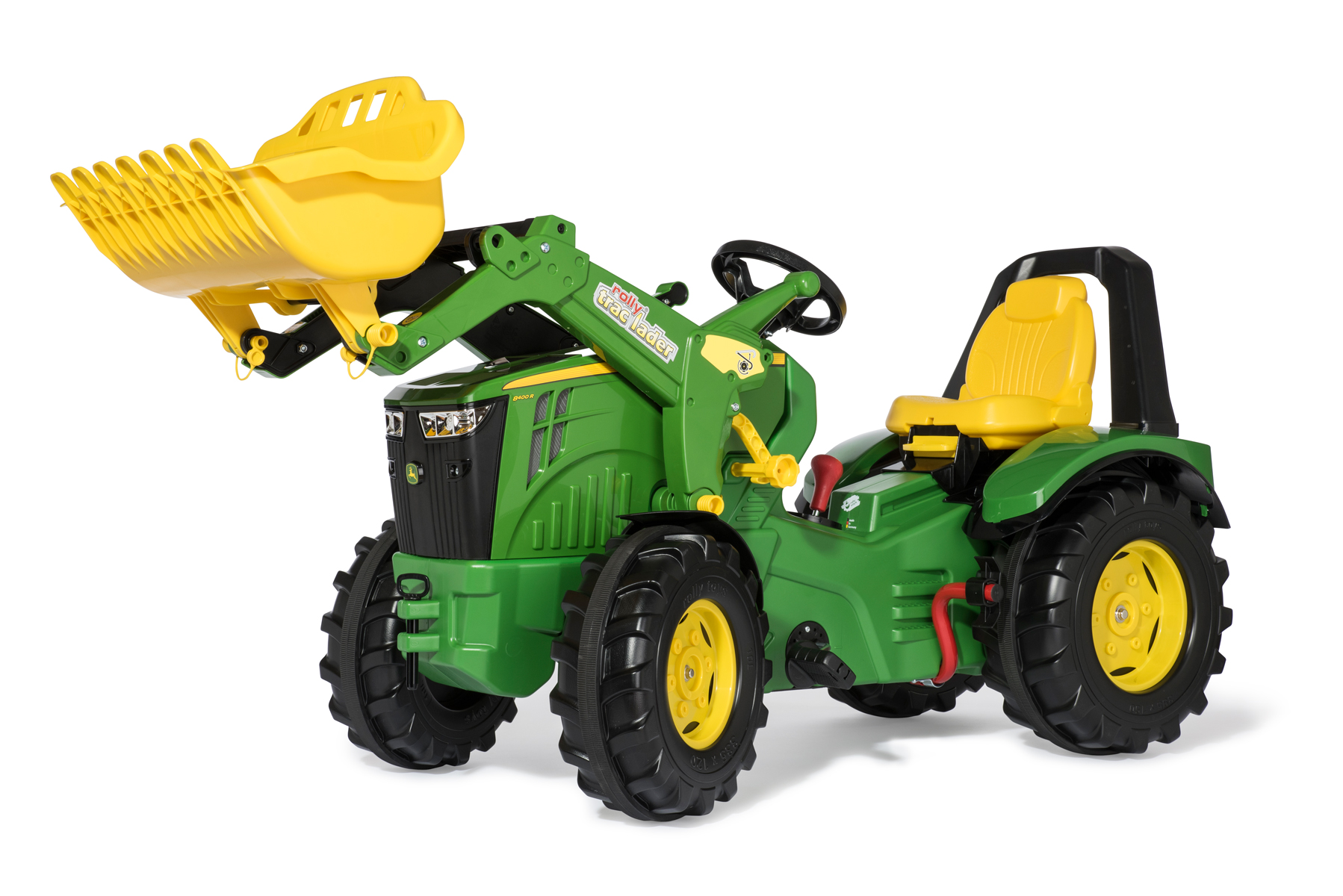 Детский Трактор на педалях с ковшом RollyX-Trac Premium John Deere 8400R (3 - 10 лет)