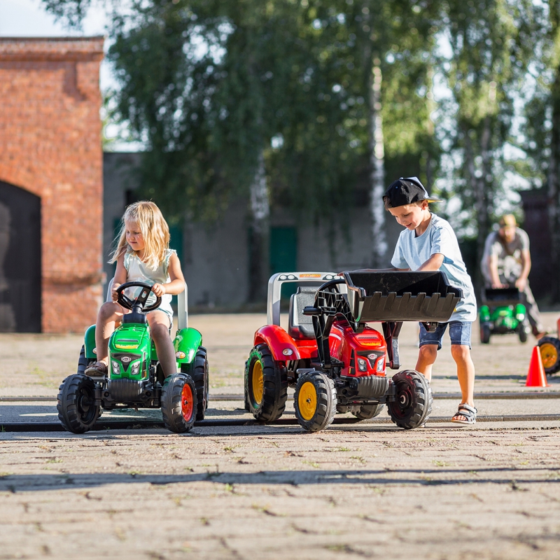 Traktors ar pedāļiem ar kausu un piekabi FALK Red Supercharger