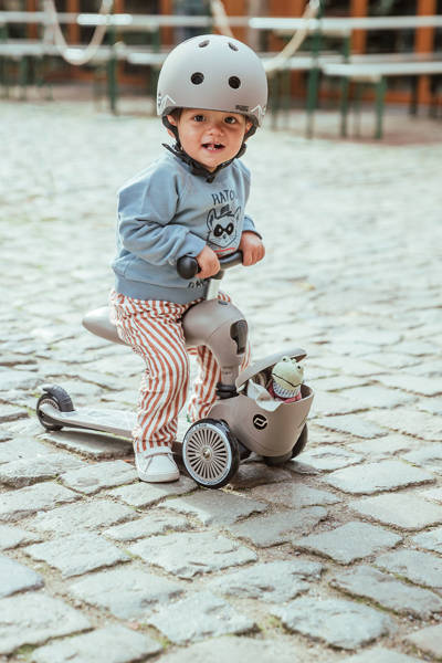 Scootandride Highwaykick 1 Lifestyle 2w1 Jeżdzik i Hulajnoga Trójkołowa z Zamykanym Schowkiem 1-5 lat Brown Lines