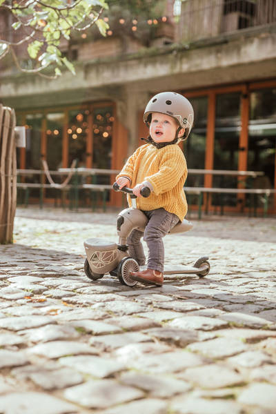 Scootandride Highwaykick 1 Lifestyle 2w1 Jeżdzik i Hulajnoga Trójkołowa z Zamykanym Schowkiem 1-5 lat Brown Lines