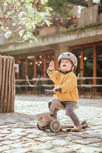 Scootandride Highwaykick 1 Lifestyle 2w1 Jeżdzik i Hulajnoga Trójkołowa z Zamykanym Schowkiem 1-5 lat Brown Lines