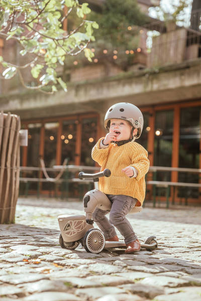 Scootandride Highwaykick 1 Lifestyle 2w1 Jeżdzik i Hulajnoga Trójkołowa z Zamykanym Schowkiem 1-5 lat Brown Lines