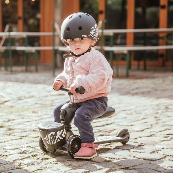 Scootandride Highwaykick 1 Lifestyle 2w1 Jeżdzik i Hulajnoga Trójkołowa z Zamykanym Schowkiem 1-5 lat Zebra