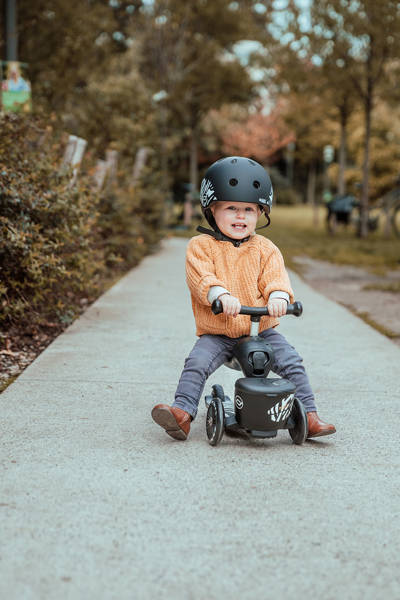 Scootandride Highwaykick 1 Lifestyle 2w1 Jeżdzik i Hulajnoga Trójkołowa z Zamykanym Schowkiem 1-5 lat Zebra