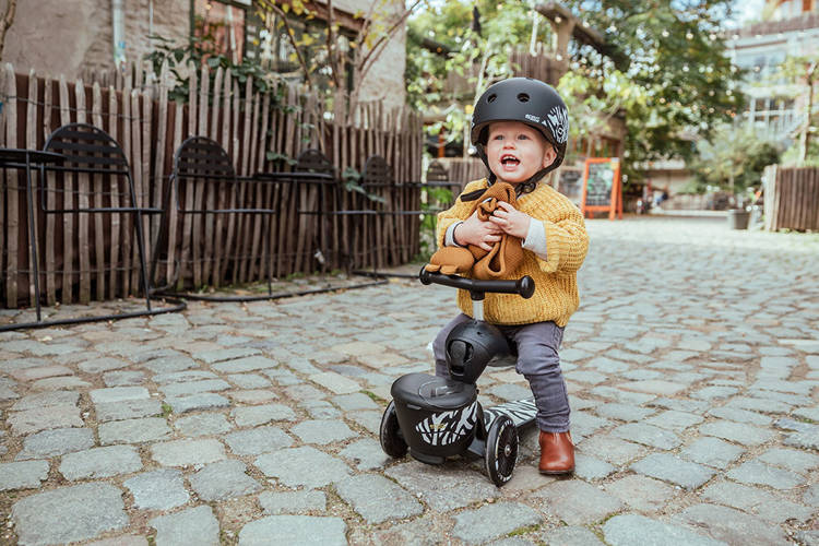 Scootandride Highwaykick 1 Lifestyle 2w1 Jeżdzik i Hulajnoga Trójkołowa z Zamykanym Schowkiem 1-5 lat Zebra