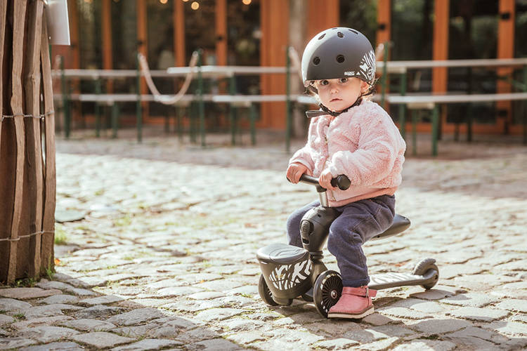 Scootandride Highwaykick 1 Lifestyle 2w1 Jeżdzik i Hulajnoga Trójkołowa z Zamykanym Schowkiem 1-5 lat Zebra