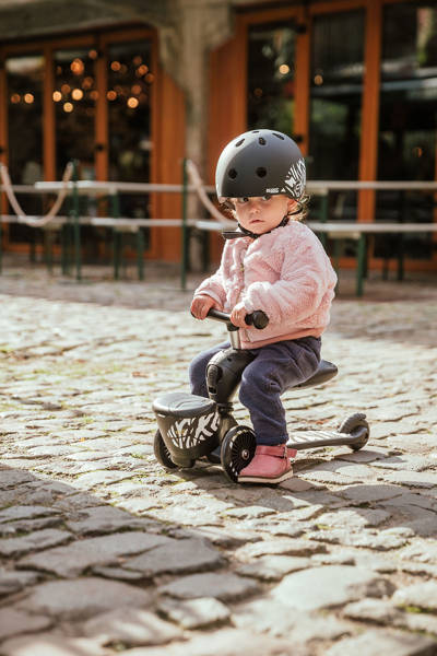 Scootandride Highwaykick 1 Lifestyle 2w1 Jeżdzik i Hulajnoga Trójkołowa z Zamykanym Schowkiem 1-5 lat Zebra