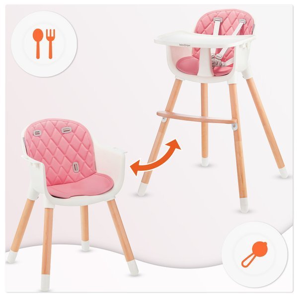 Baby Tiger Tini Pink Стульчик для кормления 2 в 1