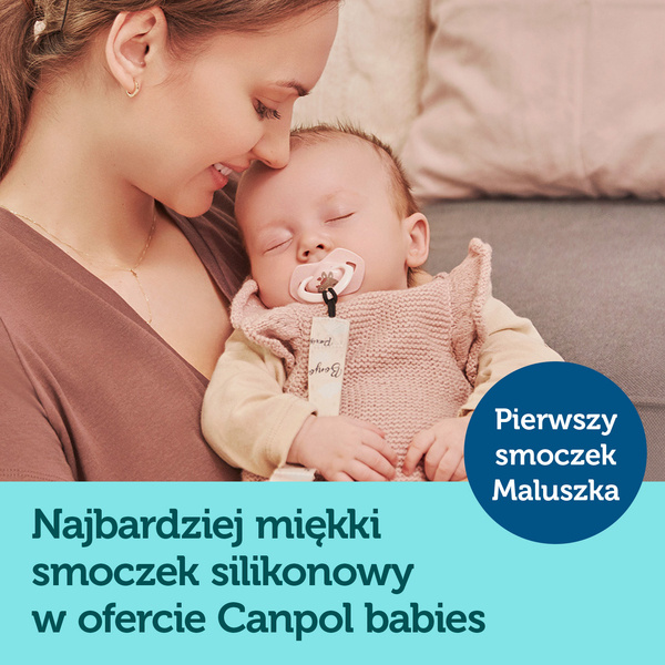 Canpol Babies Smoczek Silikonowy Symetryczny Bonjour Paris 18m+ 2szt. 22/649 Girl