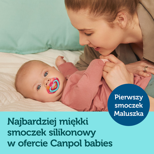 Canpol Babies Smoczek Silkonowy Symetryczny Neon Love 6-18 m 2 szt Girl