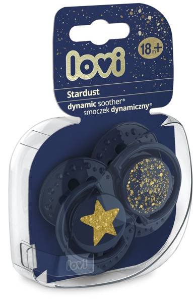 Lovi Smoczek Silikonowy Dynamiczny 18m+ 2szt Stardust 22/895 Blue