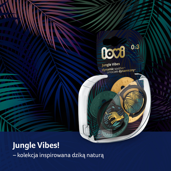 Lovi Smoczek Silikonowy Dynamiczny 3-6M 2 Szt. Jungle Vibes 22/902 Boy