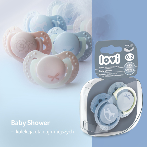 Lovi Smoczek Silikonowy Dynamiczny 0-2m 2 szt Baby Shower Boy 22/900boy