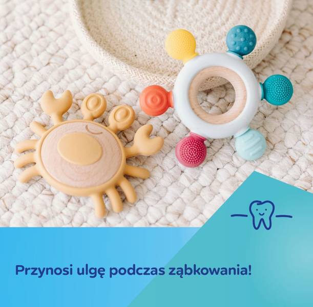 Canpol Babies Gryzak Drewniano-Silikonowy Dla Niemowląt Krab 80/306