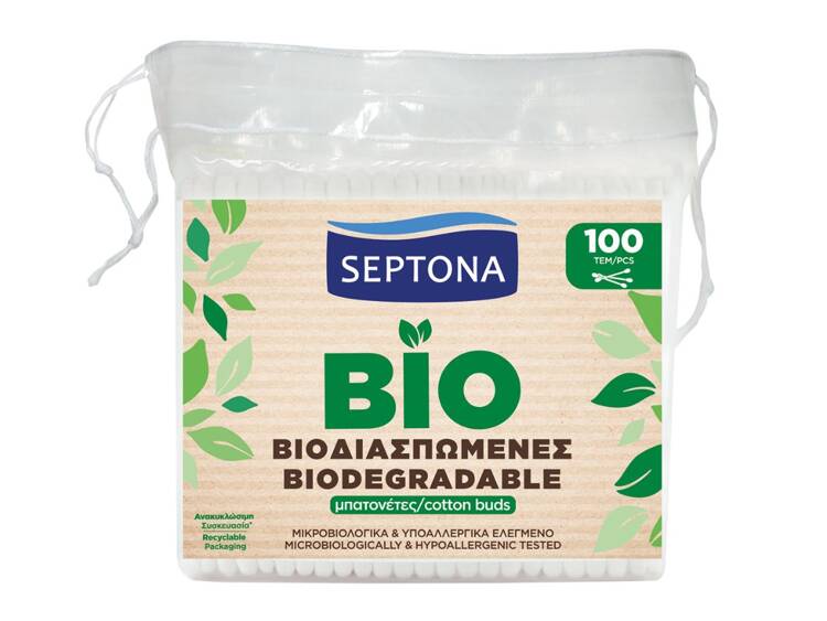 Septona EcoLife Patyczki Kosmetyczne Biodegradowalne 100 sztuk