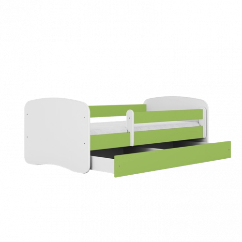 Bed babydreams green without pattern with drawer with mattress 160/80