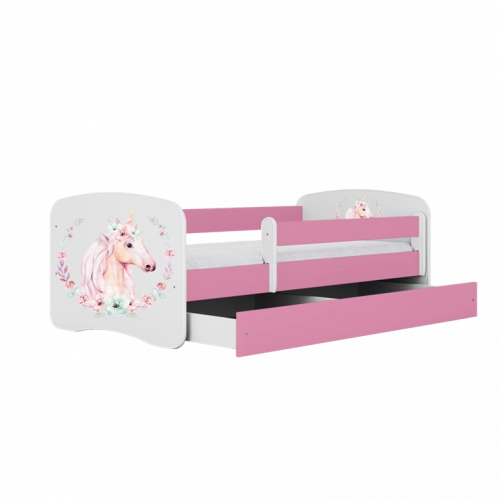 Bed babydreams pink horse without drawer with mattress 180/80