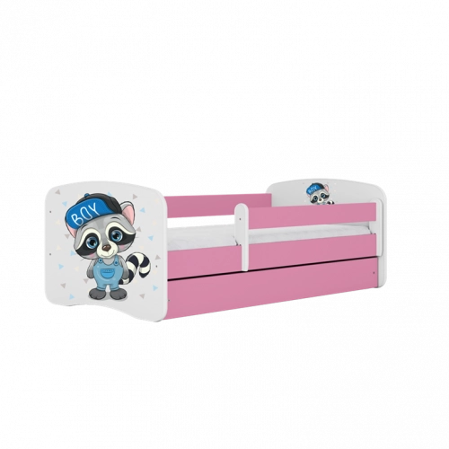 Bed babydreams pink raccoon without drawer with mattress 180/80