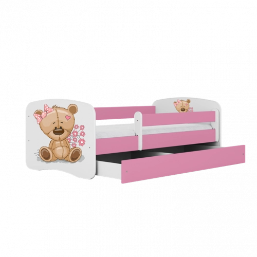 Bed babydreams pink teddybear flowers with drawer with mattress 180/80