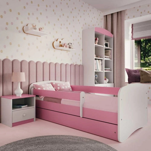 Bed babydreams pink without pattern without drawer with mattress 180/80