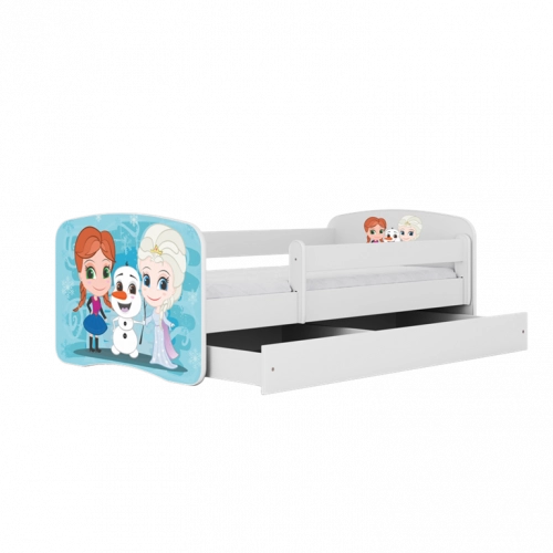 Bed babydreams white frozen land without drawer with mattress 160/80