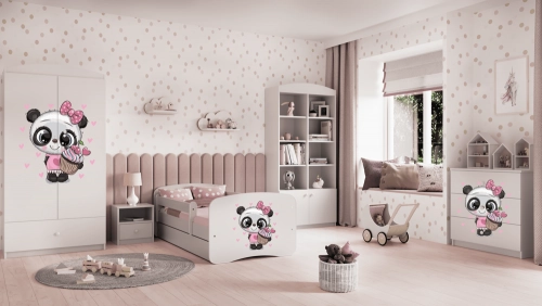 Bed babydreams white panda with drawer with mattress 140/70