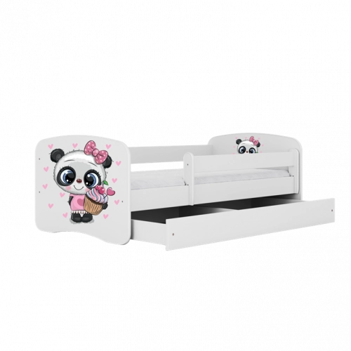 Bed babydreams white panda without drawer with mattress 140/70