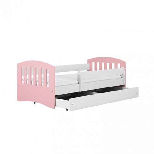 Bed classic 1 mix pale pink without drawer with mattress 140/80
