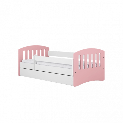 Bed classic 1 mix pale pink without drawer with mattress 140/80